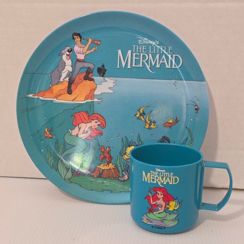 Disney The Little Mermaid Plate Cup Set OS Blue Fair Zak Designs